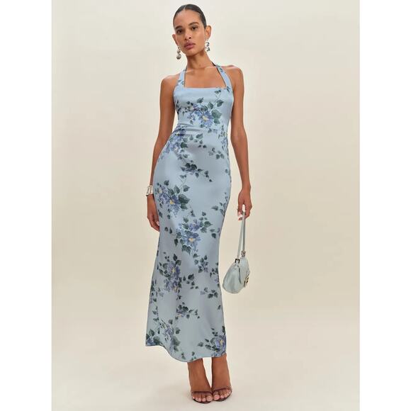 Reformation Ivan Silk Dress Fresh Air - Picture 14 of 14